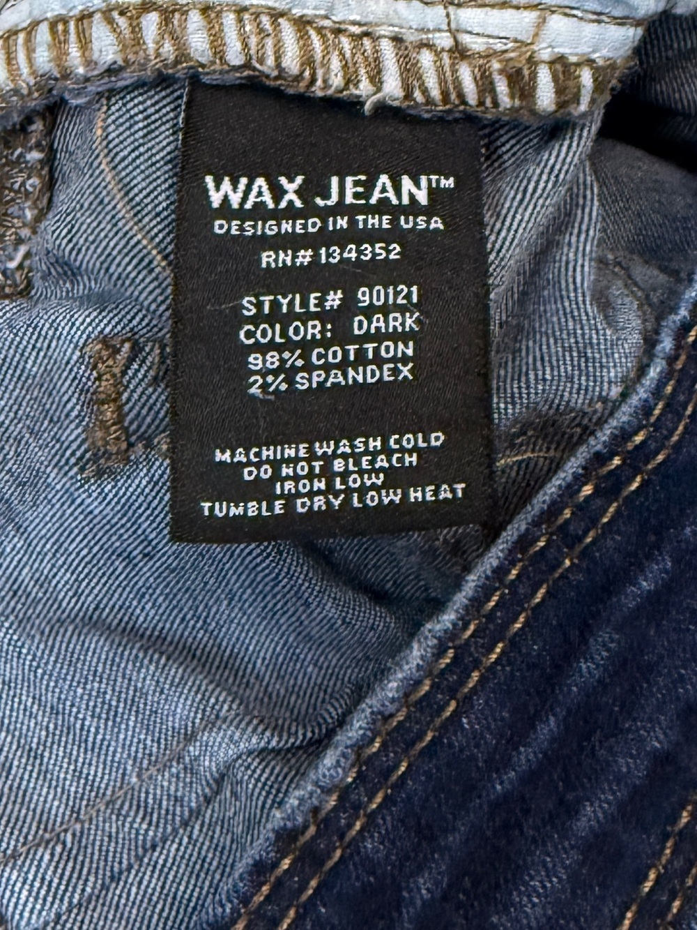 Wax Jean: Women’s / Junior Distressed Skinny Jean, Dark Blue, Size 7 - Picture 10 of 10